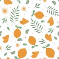 Light summer lemon pattern. Royalty Free Stock Photo