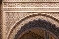 Patterns on stone arch in historical arabic style, 14th century Madraza de Granada, Spain Royalty Free Stock Photo