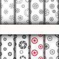 Patterns and texture, camera shutter icons set Royalty Free Stock Photo