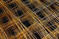 Patterns of welded reinforcement construction steel mesh Royalty Free Stock Photo