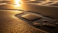 Sunlight reflects off the moist sand enhancing its glistening Royalty Free Stock Photo