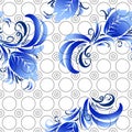 Pattern for woman blouse or shirt in russian blue flower style Royalty Free Stock Photo