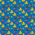 Kids toys seamless pattern vector illustration background Royalty Free Stock Photo