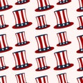Uncle sam hat seamless pattern vector illustration background Royalty Free Stock Photo