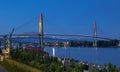 Pattullo Bridge and Sky Train Bridge, New Westminster Royalty Free Stock Photo