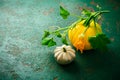 Pattypan squash and yellow zucchini - summer squash (Cucurbita pepo)