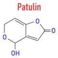 Patulin mycotoxin molecule. Skeletal formula. Chemical Structure
