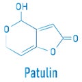 Patulin mycotoxin molecule. Skeletal formula. Chemical Structure