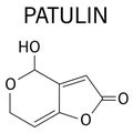 Patulin mycotoxin molecule. Skeletal formula. Chemical structure