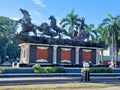 Patung Kuda / Horse statue as Cepu city icon at Cepu central Java Indonesia