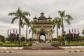 Patuxai Monument in capital Vientiane, Laos. triumphal arch Royalty Free Stock Photo