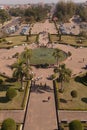 Patuxai Monument Lang Xang Avenue, Vientiane, Laos view from above of the avenue Royalty Free Stock Photo