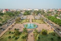 Patuxai Park viewed from above in Vientiane