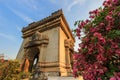 Patuxai(Victory Gate or Gate of Triumph)- a war monument on Lang Xang Avenue in the centre of Vientiane,Laos. Royalty Free Stock Photo