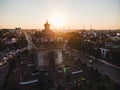 Patuxay Vientiane Laos, Sunrise in morning at at Patuxai