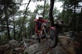 Pau DINARES of SPAIN driving the RFME-SPEA TRRS in action during the FIM TrialGp Andorra World Championships 2023 in Sant Julia Royalty Free Stock Photo