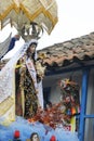 Paucartambo Peru Catholic procession of the Virgin of Carmen Celebration dating back to the 17th century with dancers dancing with