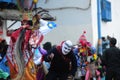 Paucartambo Peru masks during the procession of the Virgin of Carmen Royalty Free Stock Photo
