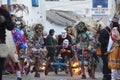 Paucartambo Peru masks during the procession of the Virgin of Carmen. The next day the dancers take to the streets again and at