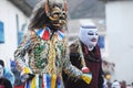 Paucartambo Peru masks during the procession of the Virgin of Carmen. The next day the dancers take to the streets again and at