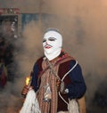 Paucartambo Peru masks during the procession of the Virgin of Carmen. The next day the dancers take to the streets Royalty Free Stock Photo