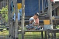 Inle Lake people live Floating house