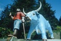 Paul Bunyan and Babe, the Blue Ox, Klamath CA Royalty Free Stock Photo