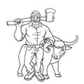 Paul Bunyan And Babe Coloring Pages Royalty Free Stock Photo