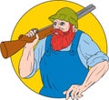 Paul Bunyan the Hunter Circle Drawing