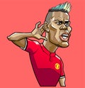 Paul pogba caricature celebration vector Royalty Free Stock Photo