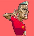 Paul pogba caricature celebration vector