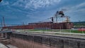 Paul r tregurgha navigates the soo locks Royalty Free Stock Photo