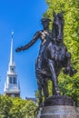Paul Revere Statue Old North Church Boston Massachusetts Royalty Free Stock Photo