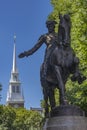 Paul Revere Statue Old North Church Boston Massachusetts Royalty Free Stock Photo