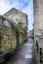 Paul Street - passageway to St Catherine`s Hill, Frome, Somerset, UK
