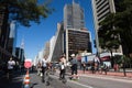 Paulista Avenue bike lane Royalty Free Stock Photo