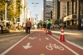 Paulista Avenue. bike path of paulista avenue. Royalty Free Stock Photo