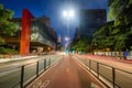 Paulista Avenue and MASP Sao Paulo Museum of Art at night - Sao Paulo, Brazil Royalty Free Stock Photo