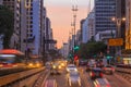 Paulista Avenue at twilight in Sao Paulo Royalty Free Stock Photo