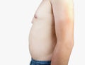 Paunch fat person white background Royalty Free Stock Photo