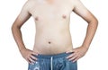 Paunch fat person white background Royalty Free Stock Photo