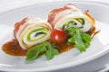 Paupiettes a typical dish of French cuisine made of rolled meat Royalty Free Stock Photo