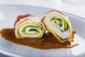 Paupiettes a typical dish of French cuisine made of rolled meat Royalty Free Stock Photo