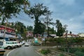 Monsoon on the streets of Pauri, Garhwal Himalayas, Uttarakhand, India