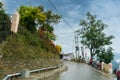 Monsoon on the streets of Pauri, Garhwal Himalayas, Uttarakhand, India