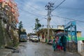 Monsoon on the streets of Pauri, Garhwal Himalayas, Uttarakhand, India