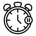 Pause alarm clock icon outline vector. Passive lifestyle Royalty Free Stock Photo