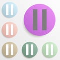 pause badge color set. Simple glyph, flat vector of web icons for ui and ux, website or mobile application Royalty Free Stock Photo