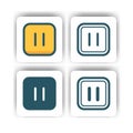 Pause button icon for mobile, web, and presentation with flat color vector illustrator
