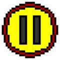 Pause button icon with pixel art Royalty Free Stock Photo